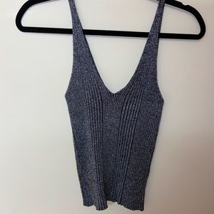 Reflective Gray cropped tank top
